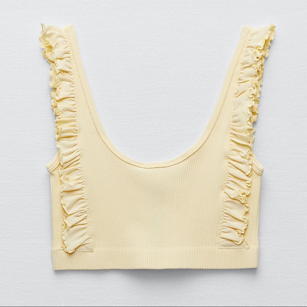 Zara Seamless Ruffle Crop Top NWT